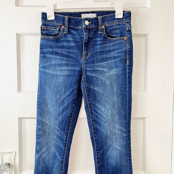 Madewell Jeans Women 26 Blue High Riser Skinny Medium Wash Distressed Stretch - Picture 4 of 11